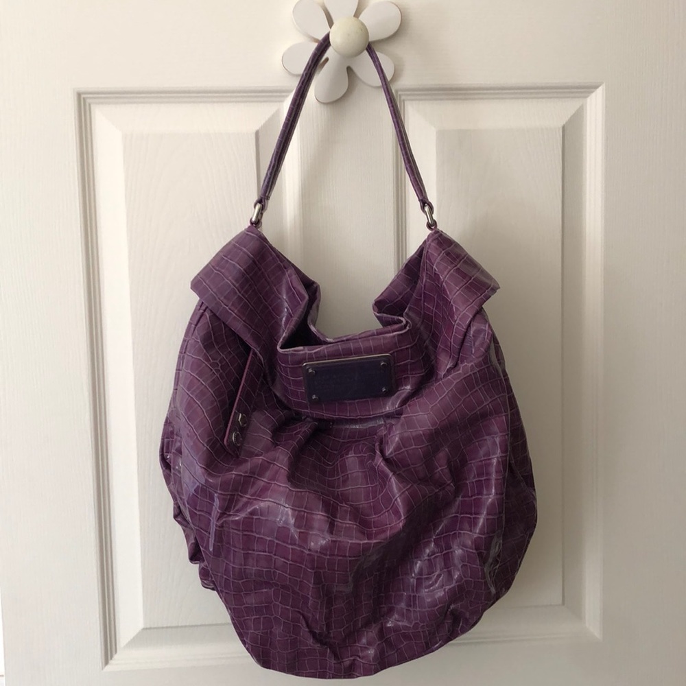 Purple Marc by Marc Jacobs Faux Snakeskin Hobo Bag